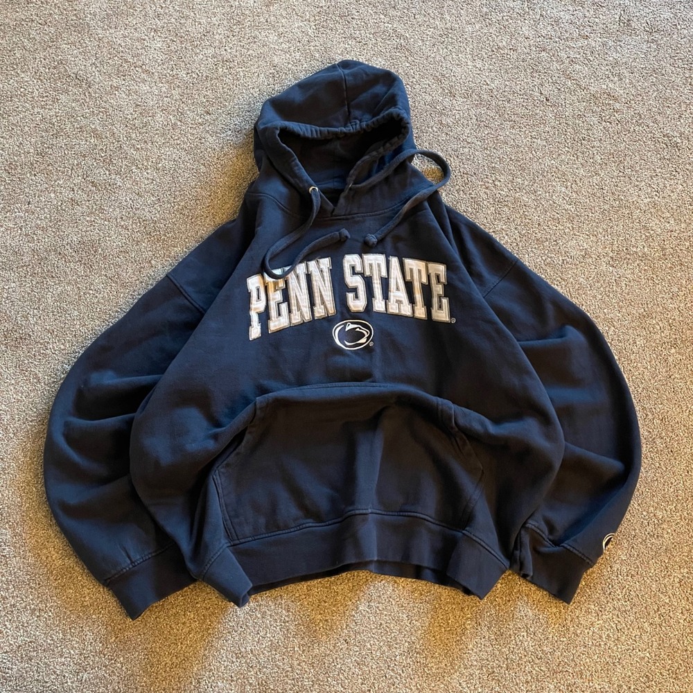Mens Heavyweight Old Varsity Brand Penn State Hoodie XL Navy Blue Nittany Lions